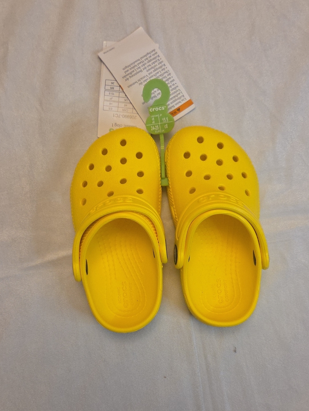 CROCS Kids Yellow Classic Clog Sandals